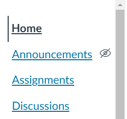 Assignment area in Course Navigation menu