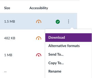 Canvas Screenshot showing how to download a folder of files