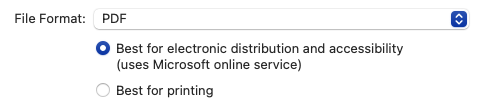 Exporting an accesible PDF from Mac